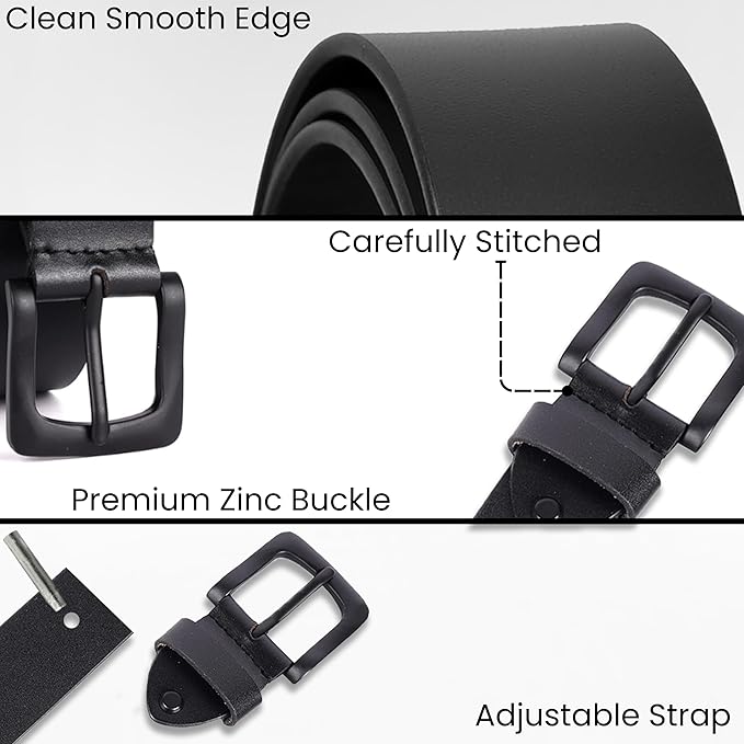RABELL Genuine Leather Belt Fits Waist up to 46 inches